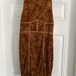 Free People Rust Floral Mini Dress